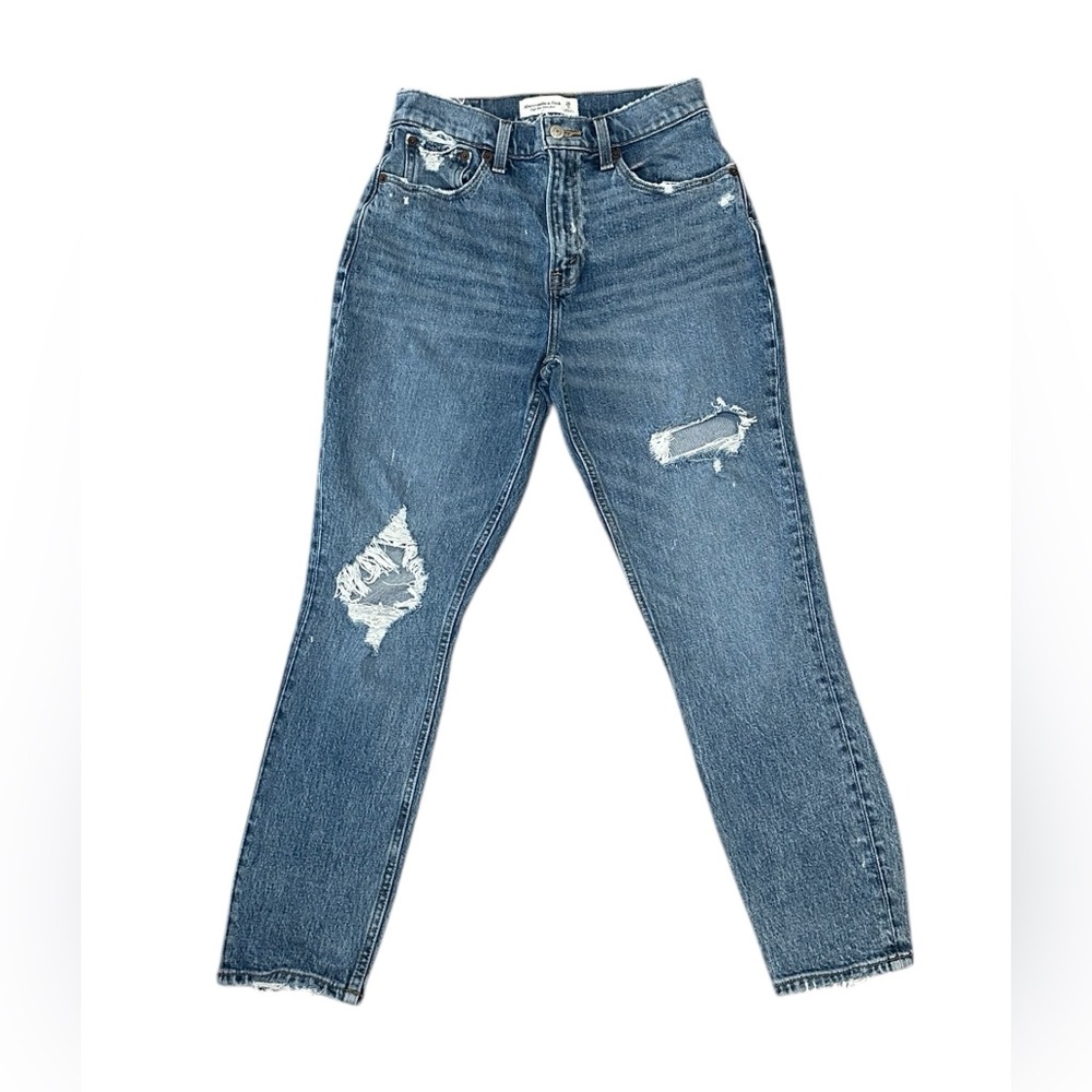 Abercrombie & Fitch High Rise mom Jean distresses Jeans size 26/2